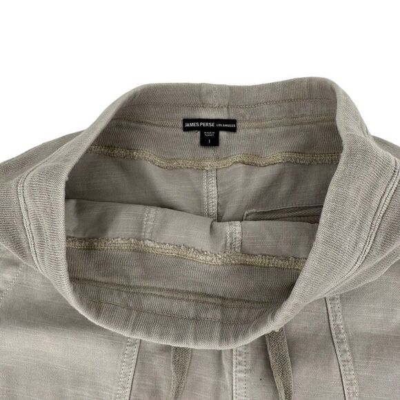 James Perse Skirt Size 1 US Size S Khaki Tan Drawstring Mini Pockets Gorpcore - Picture 6 of 8